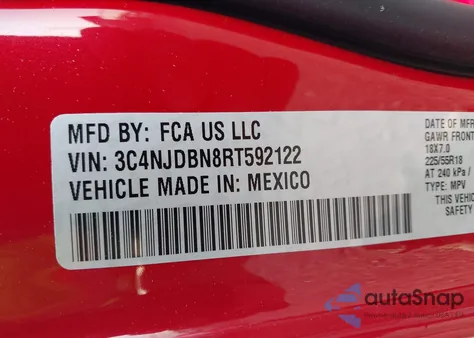 2024 Jeep Compass Latitude 4X4 from USA, damaged, VIN 3C4NJDBN8RT592122